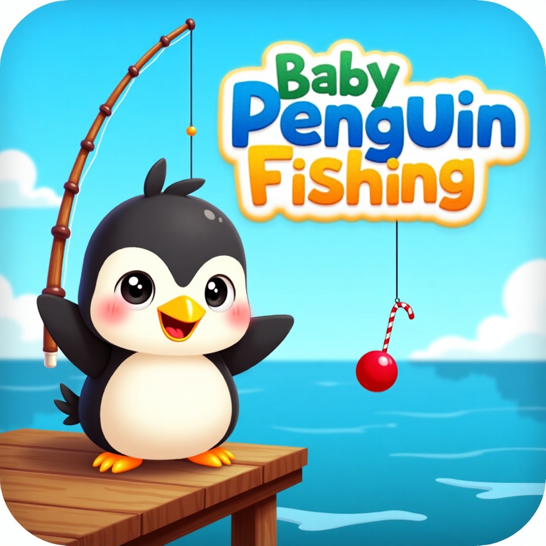 Baby Penguin Fishing